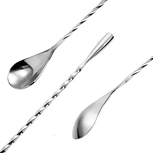 2-Pack 12 Inches Stainless Steel Bartender Mixing Spoon Cocktail Stirrers, Spiral Pattern Bar Spoon Stirring Spoon With Long Handle 4 2-Pack 12 Inches Stainless Steel Bartender Mixing Spoon Cocktail Stirrers, Spiral Pattern Bar Spoon Stirring Spoon With Long Handle - Image 2