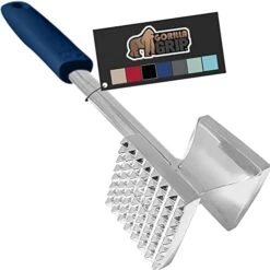 Gorilla Grip Heavy Duty Meat Tenderizer, Oversized Kitchen Mallet, Soft Grip Handle, Tool Maximizes Food Flavor, Spiked Side Tenderizes, Flat Smooth Flattens Steak, Pound Beef, Commercial Grade, Black -KitchenAid Shop 41dqGgZ2EL. AC
