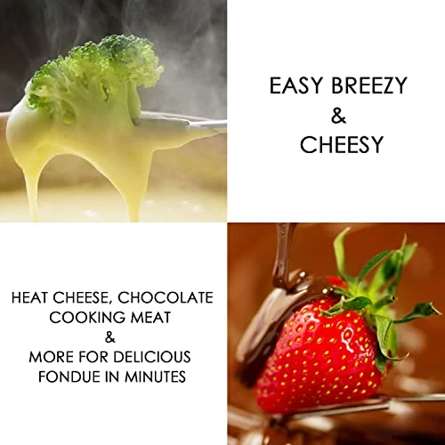 Artestia 11-Piece Cast Iron Fondue Set With Adjustable Burner 6 Colored Forks, 5-Cup Red Cheese Fondue Pot, Perfect For Chocolate, Caramel, Meat, 4-6 Person 8 Artestia 11-Piece Cast Iron Fondue Set With Adjustable Burner 6 Colored Forks, 5-Cup Red Cheese Fondue Pot, Perfect For Chocolate, Caramel, Meat, 4-6 Person - Image 6