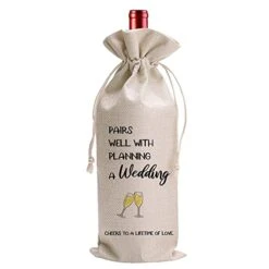 Wedding Gifts Wine Bag, Wedding Couples, Bride And Groom Wine Gift, Linen Wine Gift Bag,Reusable Wine Bag