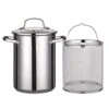 AKAAYU Soup Pot Stainless Steel Asparagus Pot With Frying Basket Stock Pot Frying Pan Household Small Deep Frying Pan