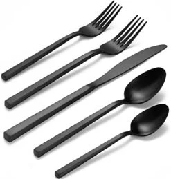 Cube 20-Piece Forged Silverware Set Stainless Steel Flatware Set,Service For 4,Matte Satin Polished Cutlery Set,Dishwasher Safe 21 Cube 20-Piece Forged Silverware Set Stainless Steel Flatware Set,Service For 4,Matte Satin Polished Cutlery Set,Dishwasher Safe -KitchenAid Shop 41dyf9D88IL. AC