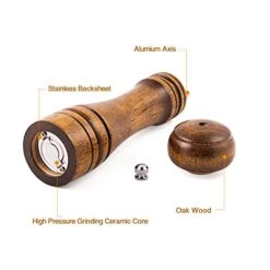 Pepper Grinder – 2 Pcs Pepper Mill, Ceramic Mill With Strong Adjustable Solid Wooden Grinder (8 Inch) By TOPODO 12 Pepper Grinder – 2 Pcs Pepper Mill, Ceramic Mill With Strong Adjustable Solid Wooden Grinder (8 Inch) By TOPODO -KitchenAid Shop 41e4nZU5A8L