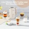 Milk Frother, 5-in-1 Touch Control Milk Frother And Steamer, 17oz Extra-large Electric Milk Steamer Coffee Frother For Latte Cappuccino Hot Chocolate, 120V-Cream White
