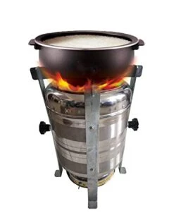Biostove, Revolutionized Biomass Cooking Stove, Smokeless Stove/Chulha, Wood Or Paper Waste Burning Backpacking Stove For Outdoor Hiking Picnic BBQ (Gasification Chulha, Stainless Steel - EXL)