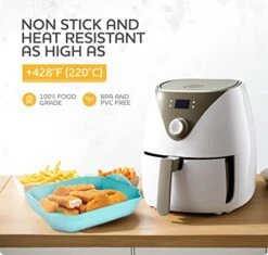 Ilicone Air Fryer Liners Set OF 2, Air Fryer Silicone Liners For 4-7QT Air Fryer Tray Baking Oven, 7.5” Reusable Square Air Fryer Liners With Handles & Holes, Air Fryer Inserts, Air Fryer Accessories -KitchenAid Shop 41eOPPqp8VL