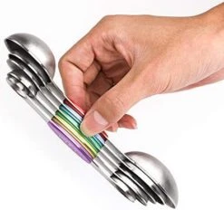 Magnetic Measuring Spoons Set Dual Sided Stainless Steel Set Of 7 Stackable Magnetic Teaspoon Tablespoon For Measuring Dry And Liquid Ingredients (Color) -KitchenAid Shop 41eTrWevL. AC