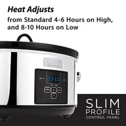 Crock-Pot 7 Quart Programmable Slow Cooker With Digital Timer, Food Warmer, Polished Platinum -KitchenAid Shop 41eV6AK1hHL