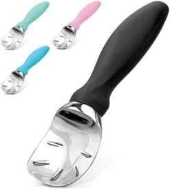 Ice Cream Scoop With Soft Easy Grip Handle - Ice Cream Scooper With Built-in Lid Opener - Heavy Duty Icecream Scoop With Non-Slip Handle For Soft & Hard Ice Cream (Black) 17 Ice Cream Scoop With Soft Easy Grip Handle - Ice Cream Scooper With Built-in Lid Opener - Heavy Duty Icecream Scoop With Non-Slip Handle For Soft & Hard Ice Cream (Black) -KitchenAid Shop 41eWulF7p2L. AC