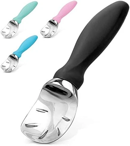 Ice Cream Scoop With Soft Easy Grip Handle - Ice Cream Scooper With Built-in Lid Opener - Heavy Duty Icecream Scoop With Non-Slip Handle For Soft & Hard Ice Cream (Black) 9 Ice Cream Scoop With Soft Easy Grip Handle - Ice Cream Scooper With Built-in Lid Opener - Heavy Duty Icecream Scoop With Non-Slip Handle For Soft & Hard Ice Cream (Black) - Image 7