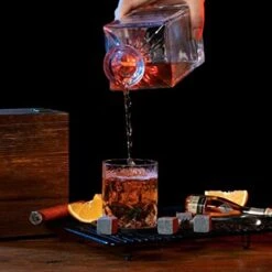 4Pcs Granite Whiskey Stones With Glass Cup, Reusable Ice Cubes Balls With Tweezers & Cloth Bag, Chilling Rocks Wine Chiller, Cooling Balls For Drinks Beverage Beer Gifts For Boyfriend Husband -KitchenAid Shop 41eYfZGoI1L