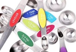 Magnetic Measuring Spoons Set, Dual Sided, Stainless Steel, Fits In Spice Jars, Multi-Color, Set Of 8 -KitchenAid Shop 41eYhm43DYL