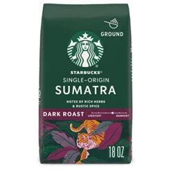 Starbucks Sumatra Dark Roast Ground Coffee, 18 Ounce (Pack Of 1)