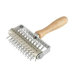 Sktaotao Time-Saver Pizza Dough Roller Docker With Wood Handle, For Pizza Cookie Cake Pie Pastry Bread Dough (Stainless Steel)