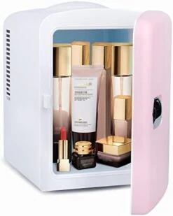 Portable Mini Fridge 4 Liter 6 Can Skincare Fridge, AC 120V DC 12V Small Refrigerator Cooler And Warmer For Skincare, Foods, Medications, Bedroom, Travel And Car - Black 23 Portable Mini Fridge 4 Liter 6 Can Skincare Fridge, AC 120V DC 12V Small Refrigerator Cooler And Warmer For Skincare, Foods, Medications, Bedroom, Travel And Car - Black -KitchenAid Shop 41ecAAn1t0L. AC