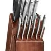 KitchenAid KKFSS14CS 14pc German Stainless Steel Knife Set Wooden Block Maple Integrated #600 Diamond Grit Sharpener -KitchenAid Shop 41ed39kYvEL