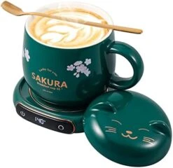 Smart Coffee Mug Warmer & Cute Cat Mug Set, Beverage Cup Warmer For Desk Home Office, Candle Warmer Plate For Milk Tea Water With Two Temperature Setting(Up To 140℉/ 60℃), 8 Hour Auto Shut Off -KitchenAid Shop 41efh3PuhXL. AC
