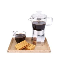Moka Pot Premium Crystal Glass-Top Stovetop Espresso Moka Pot - 6 Cup - Coffee Maker, 240ml/8.5oz/6 Cup (espresso Cup=40ml) Coffee Lover Gifts Ideas -KitchenAid Shop 41ekIXEixoL