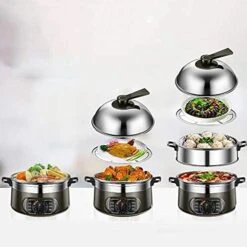 GENERIC Cooking Pot, 10L Large Capacity 1500w Multi-Purpose Pot Multi-Function Stainless Steel Electric Steamer -KitchenAid Shop 41el7HxVLdS