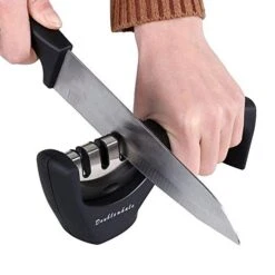 Knife Sharpener - Professional 3 Stage Kitchen Knives Sharpeners For Sharpening Kitchen Knives,Manual System For All-Sized Household Knives,Easy/Non-Slip For Chef,Kitchen,Pocket Knives