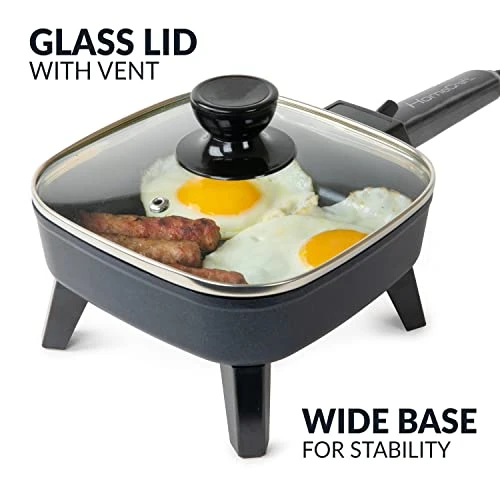 Craft 7-Inch Electric Non-Stick Skillet, Adjustable Temperature Control, Cool-Touch Handle With Tempered Glass Lid, Perfect For Healthy Keto & Low-Carb Diets, Rice Bowls, & Eggs 7 Craft 7-Inch Electric Non-Stick Skillet, Adjustable Temperature Control, Cool-Touch Handle With Tempered Glass Lid, Perfect For Healthy Keto & Low-Carb Diets, Rice Bowls, & Eggs - Image 5