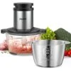 Food Processor With 2 Bowls, JOYAMI Electric Meat Chopper & Vegetable Grinder, 8-Cup Stainless Steel Bowl And Glass Bowl, 4 Sharp Blades, 2 Speed, 400W -KitchenAid Shop 41ezK1aUGvL