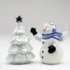 10576 Fine Ceramic Snowman And Christmas Tree Salt And Pepper Shakers Set, 4" H -KitchenAid Shop 41ezWSTde4L