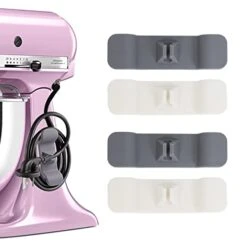 4 Pack Cord Organizer For Kitchen Appliances, Cord Wrapper Mixer Tidy Wrap, Cable Organizer For Mixer, Coffee Maker, Air Fryer,Pressure Cooker(2 White+2 Grey)