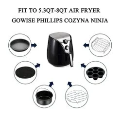 Air Fryer Accessories 12PCS For Gowise Gourmia Ultrean Ninja COSORI Power XL Air Fryer Fit All 5.3QT - 8QT Power Deep Hot Air Fryer