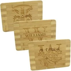 - Monogram Letter Bamboo Cutting Board Personalized & Laser Engraved Name; Great Present For Birthdays Housewarmings Client Gifts Weddings Anniversaries Parents Couples & Friends 22 - Monogram Letter Bamboo Cutting Board Personalized & Laser Engraved Name; Great Present For Birthdays Housewarmings Client Gifts Weddings Anniversaries Parents Couples & Friends -KitchenAid Shop 41f9Y85SJBL. AC