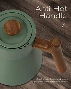 Electric Gooseneck Kettle, 1200W Electric Tea Kettle Real Wood Handle, 34oz Pour Over Electric Kettle For Coffee & Tea, 18/8 Stainless Steel Inner, Temperature Control & Rapid Heating -KitchenAid Shop 41fDOJTTdyL