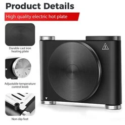 Electric Hot Plate For Cooking Portable Single Burner 1500W Cast Iron Hot Plates Heat-up In Seconds Adjustable Temperature Control Stainless Steel Non-Slip Rubber Feet Upgraded Version B101 -KitchenAid Shop 41fGsoHEFvL