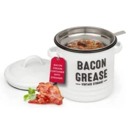 Bacon Grease Container With Strainer, Bacon Grease Saver, Cooking Oil Container, Bacon Grease Strainer, Cooking Oil Filter Pot Stainless Steel, Grease Can For Kitchen With Strainer