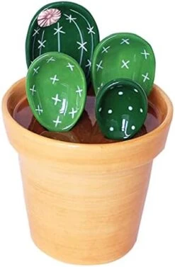 Ceramic Cactus Measuring Spoons And Cups, Cute Measuring Spoons Set In Pot, Cactus Shape Kitchen Decor Small Measuring Spoons (Green) -KitchenAid Shop 41fP69lo7dL. AC
