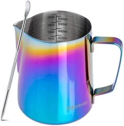 Milk Frothing Pitcher, 12oz 20oz 32oz 50oz 66oz Steaming Pitcher Stainless Steel Coffee Bar Espresso Machine Accessories, Cappuccino Barista Tools Milk Jug Steamer Frother Cup With Latte Art Pen -KitchenAid Shop 41fR7eN51RL. AC