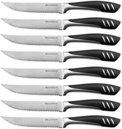 Serrated Steak Knife Set | Meat Knife Set BBQ, Meat Knife For Table | Sharp Knife Set, Dinner Knives, Gourmet Steak Knives, Black Knife Set | Serrated Steak Knives Set Of 4 15 Serrated Steak Knife Set | Meat Knife Set BBQ, Meat Knife For Table | Sharp Knife Set, Dinner Knives, Gourmet Steak Knives, Black Knife Set | Serrated Steak Knives Set Of 4 -KitchenAid Shop 41fStAYLUUL. AC