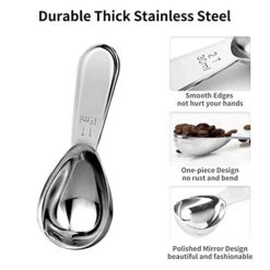 2 Tablespoon Measuring Spoon, Coffee Scoop Stainless Steel With Accurate Measurement Short Handle Metal Spoons 2Pcs Set For Tea Sugar Flour (1 Tbsp & 2 Tbsp)