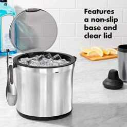 OXO Ice Bucket And Tongs Set - Brushed Stainless Steel -KitchenAid Shop 41fYjIj7x6L