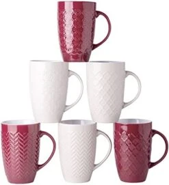 Large Coffee Mugs Set Of 6, 22oz Ceramic Tall Coffee Mugs Set With Textured Geometric Patterns For Latte/Tea/Beer/Hot Cocoa, Dishwasher & Microwave Safe, Black 26 Large Coffee Mugs Set Of 6, 22oz Ceramic Tall Coffee Mugs Set With Textured Geometric Patterns For Latte/Tea/Beer/Hot Cocoa, Dishwasher & Microwave Safe, Black -KitchenAid Shop 41fbCsp9WjL. AC