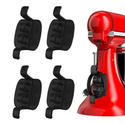 4Pack Cord Organizer For Kitchen Appliances,Cord Wrap Racks, Wire Packs For Small Appliances，for Blender, Coffee Maker, Pressure Cooker And Air Frye(Black)