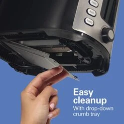 Hamilton Beach 2 Slice Extra Wide Slot Toaster With Bagel & Defrost Settings, Shade Selector, Toast Boost, Auto Shutoff, Black & Stainless Steel (22633) -KitchenAid Shop 41feXr96inL