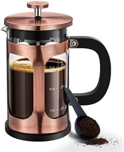 French Press Coffee Maker, Glass Classic Copper 304 Stainless Steel Coffee Press, Cold Brew Heat Resistant Thickened Borosilicate Coffee Pot For Camping Travel Gifts, 34 Ounce -KitchenAid Shop 41fgxuFiV9L. AC