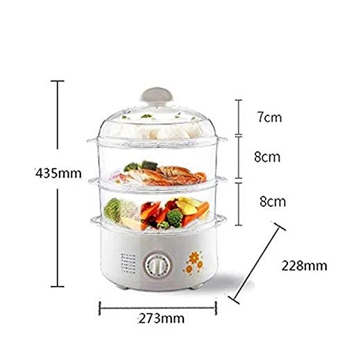 HYDZQ 10 Liter Electric Steamer, Multifunctional Household Three-Layer Steamer, Small Automatic Power-Off Steaming Vegetables, Electric Steam Steamer 4 HYDZQ 10 Liter Electric Steamer, Multifunctional Household Three-Layer Steamer, Small Automatic Power-Off Steaming Vegetables, Electric Steam Steamer - Image 2