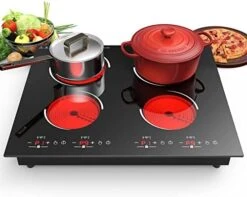 Electric Cooktop,110V Electric Stove Top With Knob Control, 9 Power Levels, Kids Lock & Timer, Hot Surface Indicator, Overheat Protection,12 Inch Built-in Radiant Double Induction Cooktop -KitchenAid Shop 41fibMQdR3L. AC