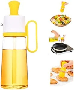 Cooking Glass Large Olive Oil Dispenser Bottle For Kitchen With Brush Pour Brush Squeeze Oil 3 In 1 Silicone Dropper Measuring Oil Dispenser For Cooking Fry Baking BBQ Mother's Day Gift (Brown) -KitchenAid Shop 41fkB2jlvaL. AC