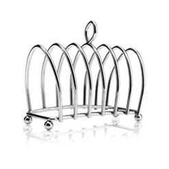 Victorian Design Chrome 6 Slice Toast Rack With Ball Feet And Loop Carry Handle