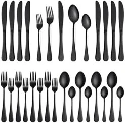 20 Piece Black Silverware Set Service For 4, Stainless Steel Flatware Utensils Set, Black Cutlery Set Knives Spoons And Forks Set, Mirror Polished, Dishwasher Safe 17 20 Piece Black Silverware Set Service For 4, Stainless Steel Flatware Utensils Set, Black Cutlery Set Knives Spoons And Forks Set, Mirror Polished, Dishwasher Safe -KitchenAid Shop 41fnyOjWeyL. AC