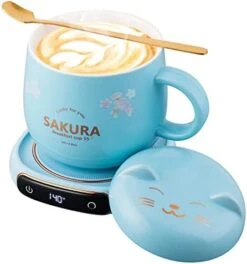Smart Coffee Mug Warmer & Cute Cat Mug Set, Beverage Cup Warmer For Desk Home Office, Candle Warmer Plate For Milk Tea Water With Two Temperature Setting(Up To 140℉/ 60℃), 8 Hour Auto Shut Off -KitchenAid Shop 41fp8i9ukZL. AC