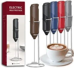 Electric Milk Frother Handheld, Battery Operated Whisk Beater Foam Maker For Coffee, Cappuccino, Latte, Matcha, Hot Chocolate, Mini Drink Mixer,Multi-Function Blender,Frother With Stand(Red) -KitchenAid Shop 41fqNmAgDhL. AC