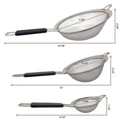 Set Of 3 Stainless Steel Fine Mesh Strainers Graduated Sizes 3.38", 5.5", 7.87" Strainer Wire Sieve Sifter With Insulated Handle For Kitchen Gadgets Tools - New Home Kitchen Essentials -KitchenAid Shop 41fvCoXJ3zL
